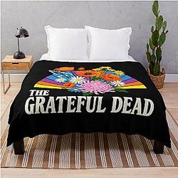 The Grateful Dead Floral Throw Blanket