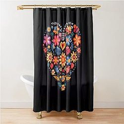 Valentine's Day Grateful Dead Heart Shower Curtain