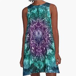 Tie Dye hippie psychedelic boho A-Line Dress