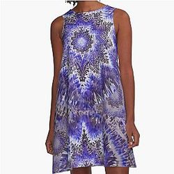 Purple Tie Dye Grateful Dead A-Line Dress