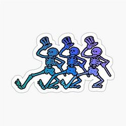 Grateful Dancing Skeletons Blue Sticker