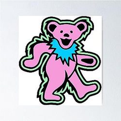 Grateful Dead Purple Dancing Bear Poster