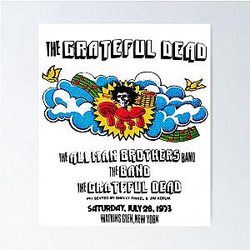 Grateful Dead Watkins Glen Vintage Concert Poster