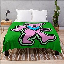 Grateful Dead Pink Throw Blanket