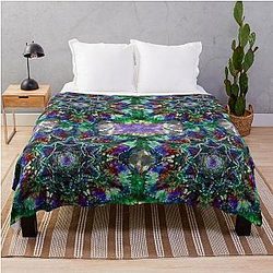 Earth Tone Hippie BoHo Psychedelic Mandala Deadhead Festival Throw Blanket