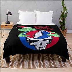Grinch Stole Your Face Grateful Dead Mashup Throw Blanket
