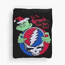 Grinch Stole Your Face Grateful Dead Mashup Duvet Cover