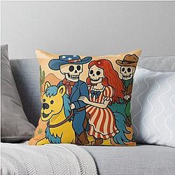 Grateful Dead Wild West Throw Pillow