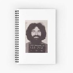 Jerry Garcia Grateful Dead Acid Celebrity Mugshot Spiral Notebook