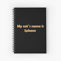 My cat's name is Spleens Gray still plays Spiral Notebook