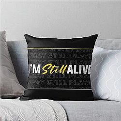Graystillplays I'm Still Alive Embroidered Throw Pillow