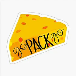 Go Pack Go Cheesehead Digital Art for the Green Bay Packers Sticker
