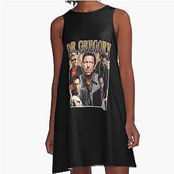 Dr Gregory House Retro Fan Art Vintage 90s A-Line Dress