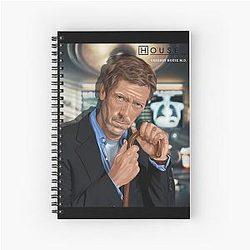 Hugh Laurie as Dr Gregory House House fanart Spiral Notebook
