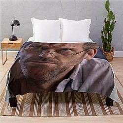 Cute Gregory House with Glasses Throw Blanket