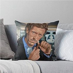 Hugh Laurie as Dr. House in House fanart Throw Pillow