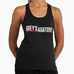 Grey's Anatomy Logo Grey's Anatomy Merch Black Racerback Tank Top