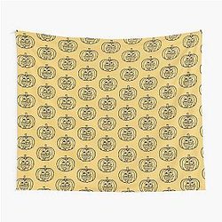 Crazy Pumpkin Grimace Cross Eyed Halloween Funny Tapestry