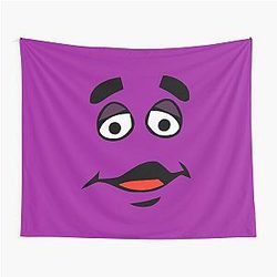 Grimace Cartoon Design Tapestry