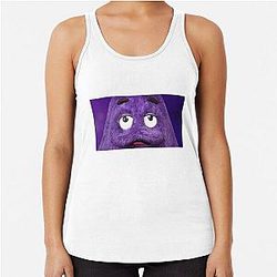 Grimace Face close-up McDonald's Racerback Tank Top