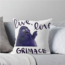 Live, Love, Grimace Throw Pillow