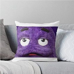 Grimace Face close-up McDonald's Throw Pillow