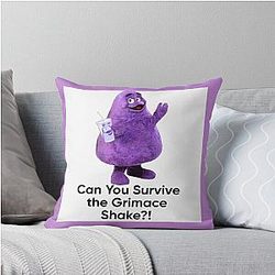 Grimace Shake Throw Pillow