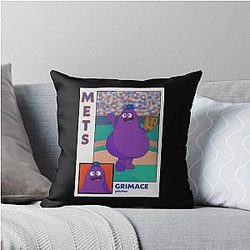 Grimace Baseball Card Throw Pillow