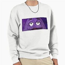 Grimace Face close-up McDonald's Pullover Sweatshirt