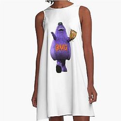 Grimace Fan A-Line Dress