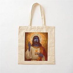 Grimace Jesus Cotton Tote Bag