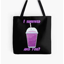 Grimace shake funny Over Print Tote Bag