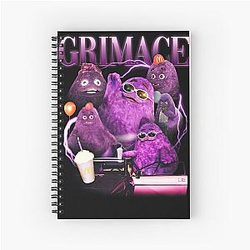 Grimace in 90s Y2k Style Tribute Spiral Notebook