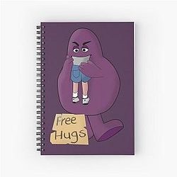 Hungry for Free Hugs from Grimace Spiral Notebook