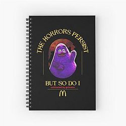 Grimace the Horrors Persist But I Spiral Notebook