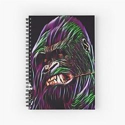 Gorilla Grimace in Neon Spiral Notebook