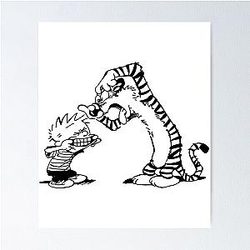 Calvin Hobbes Making Funny Grimace Poster