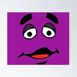 Grimace Cartoon Design Poster