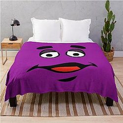 Grimace Cartoon Design Throw Blanket