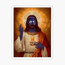 Grimace Jesus Sticker