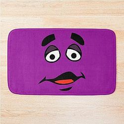 Grimace Cartoon Design Transparent Background Bath Mat