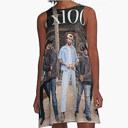 Bad Bunny - Un x100to song cover Grupo frontera A Line Dress