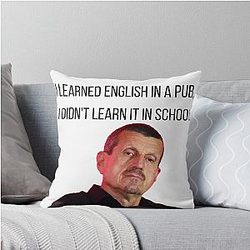 Guenther Steiner funny quotes Throw Pillow has been simplified to: Guenther Steiner Funny Throw Pillow