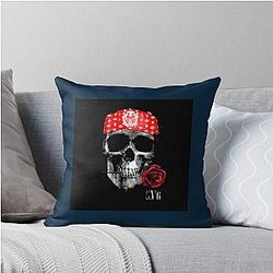 Skull art Guns Roses Throw Pillow