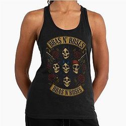 Bras and roses all female Guns N Roses tribute 5 skull Racerback Tank Top
