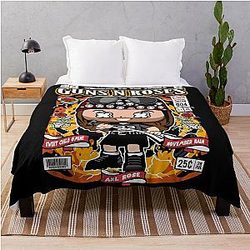 Guns N' Roses Welcome to the Jungle Sweet Child O' Mine November Rain Axl Rose Heavy Metal Music Fan Throw Blanket