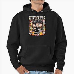 Guns N' Roses Welcome to the Jungle Sweet Child O' Mine November Rain Axl Rose Heavy Metal Music Fan Pullover Hoodie