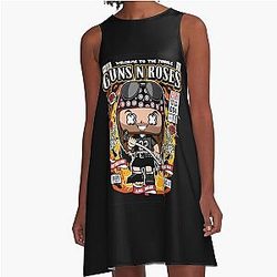 Guns N' Roses Welcome To The Jungle Sweet Child O' Mine November Rain Axl Rose Heavy Metal Fan A-Line Dress