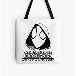 Gwen Stacy Quote Sticker Over Print Tote Bag