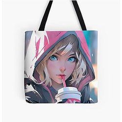 Gwen Stacy Coffee Spider Verse Tote Bag